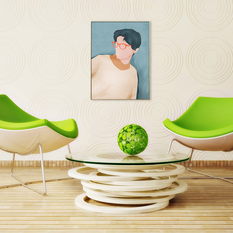 Brehn | Nordic Figure Drawing Wandkunst Pastellfarbe Texturiertes Leinwanddruck für Teenager Schlafzimmer