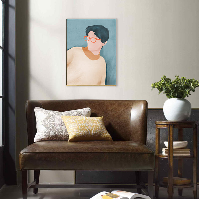 Brehn | Nordic Figure Drawing Wandkunst Pastellfarbe Texturiertes Leinwanddruck für Teenager Schlafzimmer