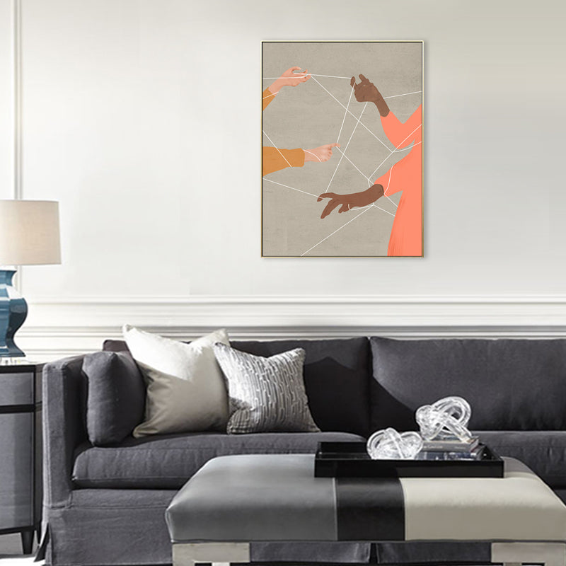 Brehn | Nordic Figure Drawing Wandkunst Pastellfarbe Texturiertes Leinwanddruck für Teenager Schlafzimmer