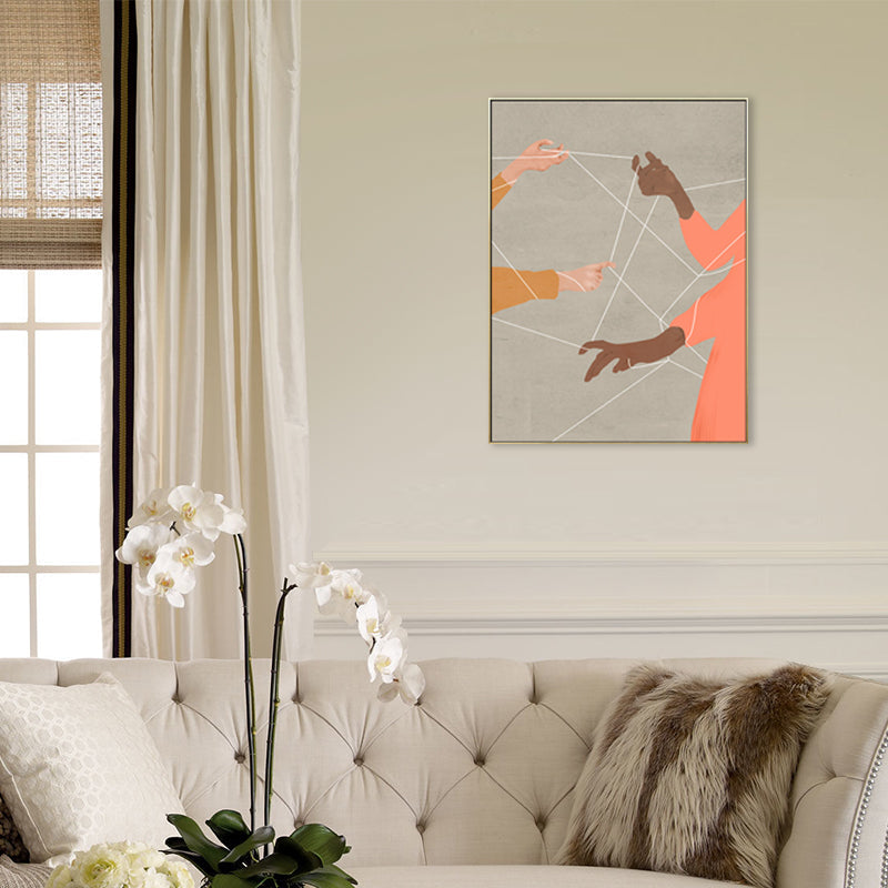 Brehn | Nordic Figure Drawing Wandkunst Pastellfarbe Texturiertes Leinwanddruck für Teenager Schlafzimmer