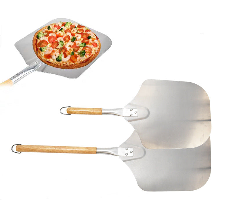 kommerzielle Aluminium-Pizzaschaufel mit langem Holzgriff Brehn