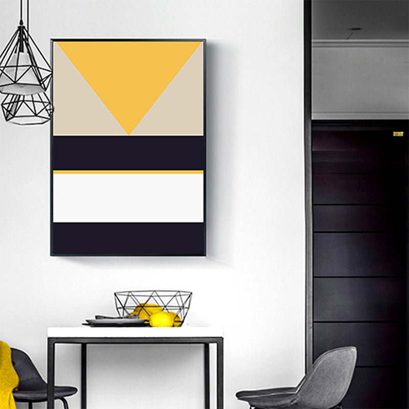 Brehn | Skandinavische Geometrie Wanddekoration Leinwand Texturiertes Gelbes Gemälde für das Wohnzimmer