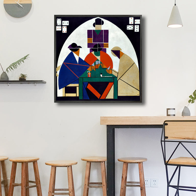 Brehn | Traditionelle Geometrische Malerei Leinwand Texturiert Pastellfarbe Quadratische Wanddekoration für das Wohnzimmer