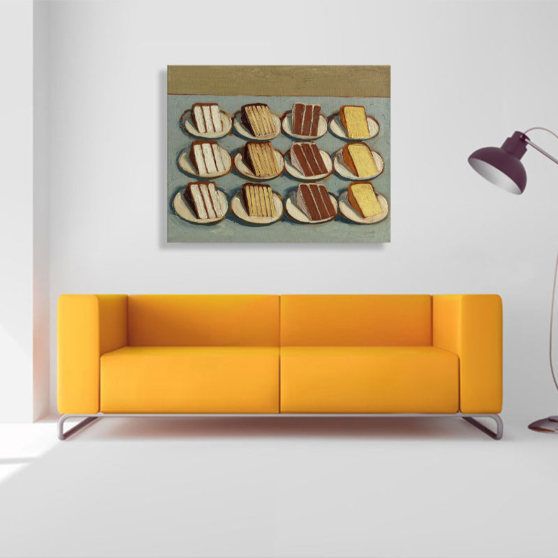 Brehn | Braunes Kuchenmuster Leinwand Texturiertes Wandkunst Druck für Mädchenzimmer, Mehrere Größen