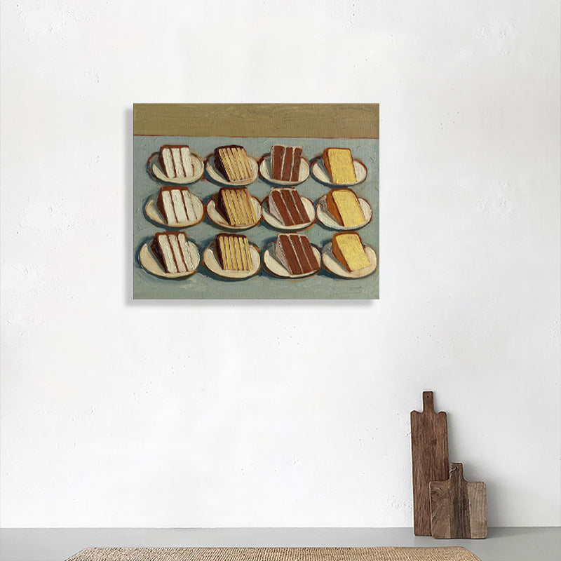 Brehn | Braunes Kuchenmuster Leinwand Texturiertes Wandkunst Druck für Mädchenzimmer, Mehrere Größen