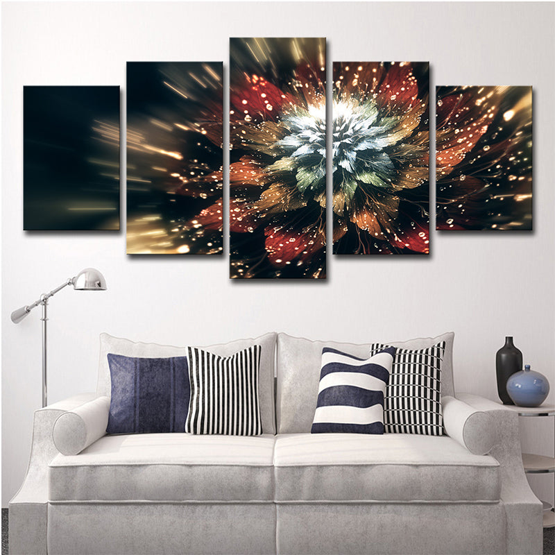 Brehn | Bloeiende Bloem Muurkunst Decor Hedendaagse Mooie Plant Canvas Print in Bruin