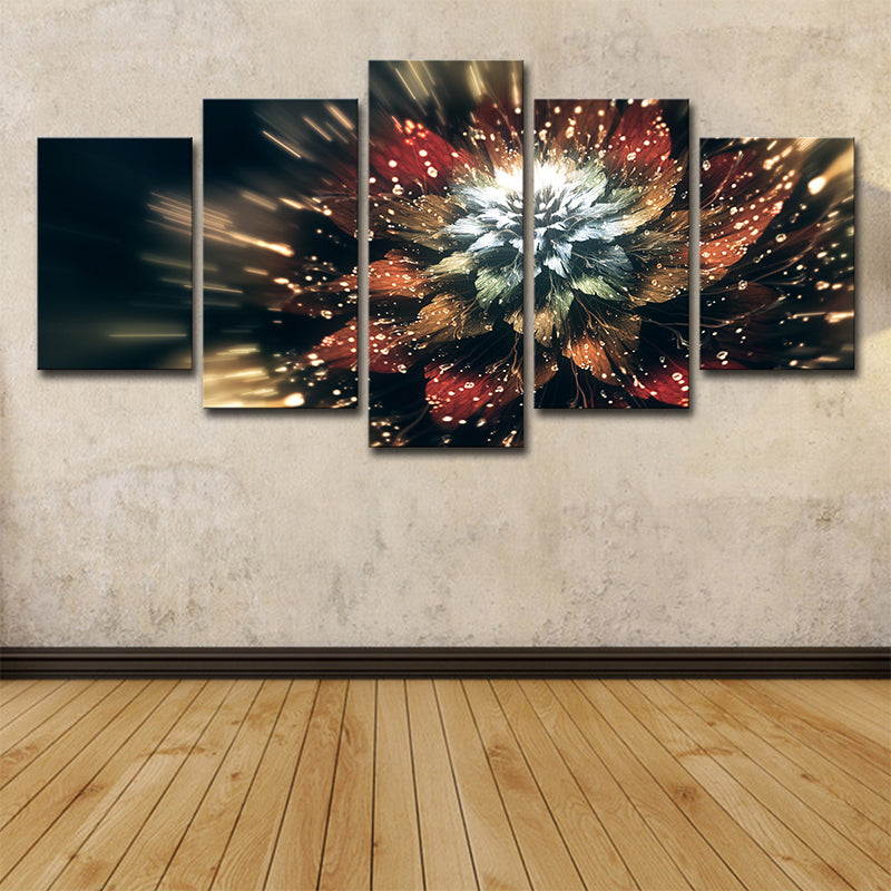 Brehn | Bloeiende Bloem Muurkunst Decor Hedendaagse Mooie Plant Canvas Print in Bruin