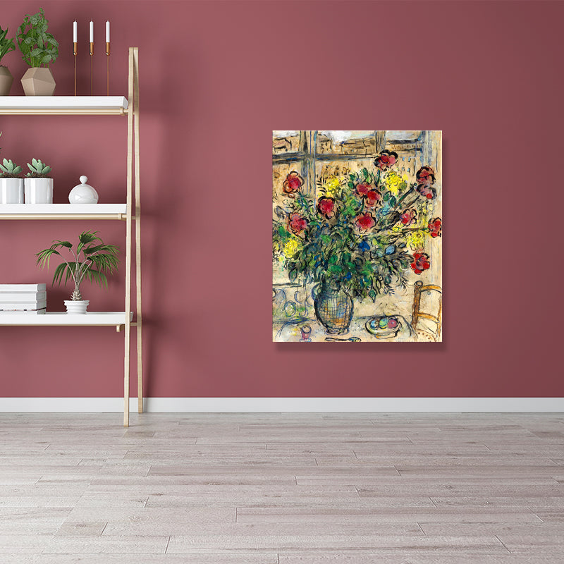 Brehn | Gelbe Gemälde Blume Eingewickelte Leinwand Ländliche Texturierte Wandkunst für das Wohnzimmer