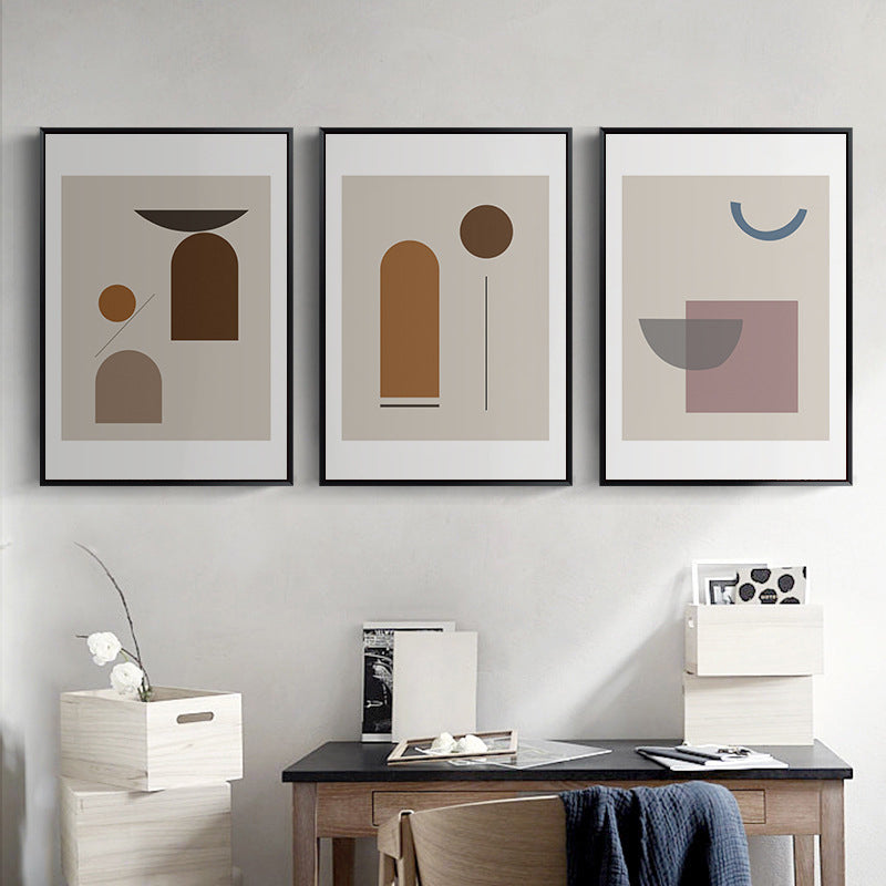 Brehn | Nordisch Geometrisches Muster Malerei Pastellfarbe Küchenrückwand Wandkunst Druck