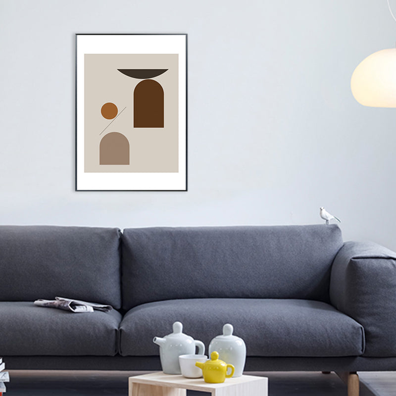 Brehn | Nordisch Geometrisches Muster Malerei Pastellfarbe Küchenrückwand Wandkunst Druck