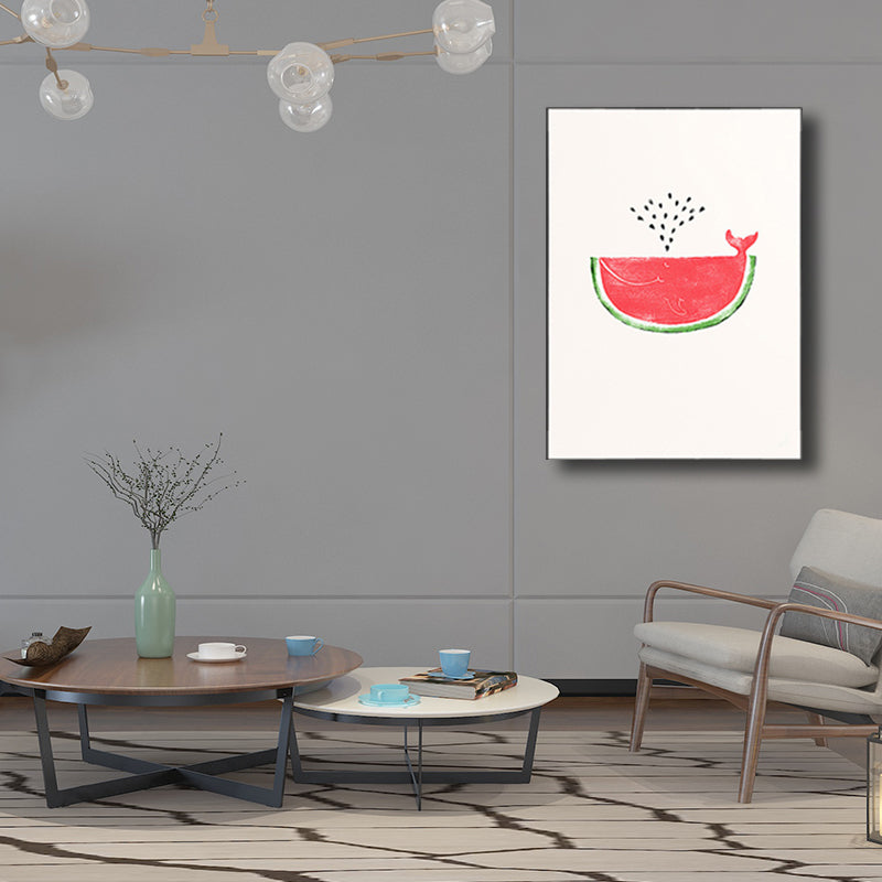 Brehn | Pink Wassermelonenmuster Leinwand Texturiertes Wandkunst Druck für Schlafzimmer, Verschiedene Größen