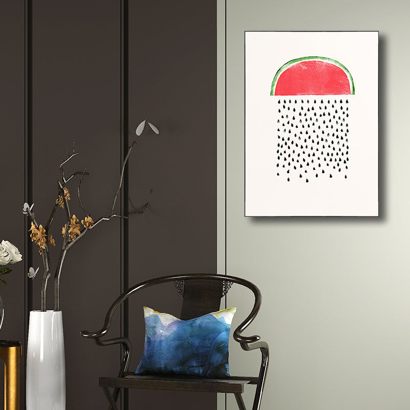 Brehn | Pink Wassermelonenmuster Leinwand Texturiertes Wandkunst Druck für Schlafzimmer, Verschiedene Größen