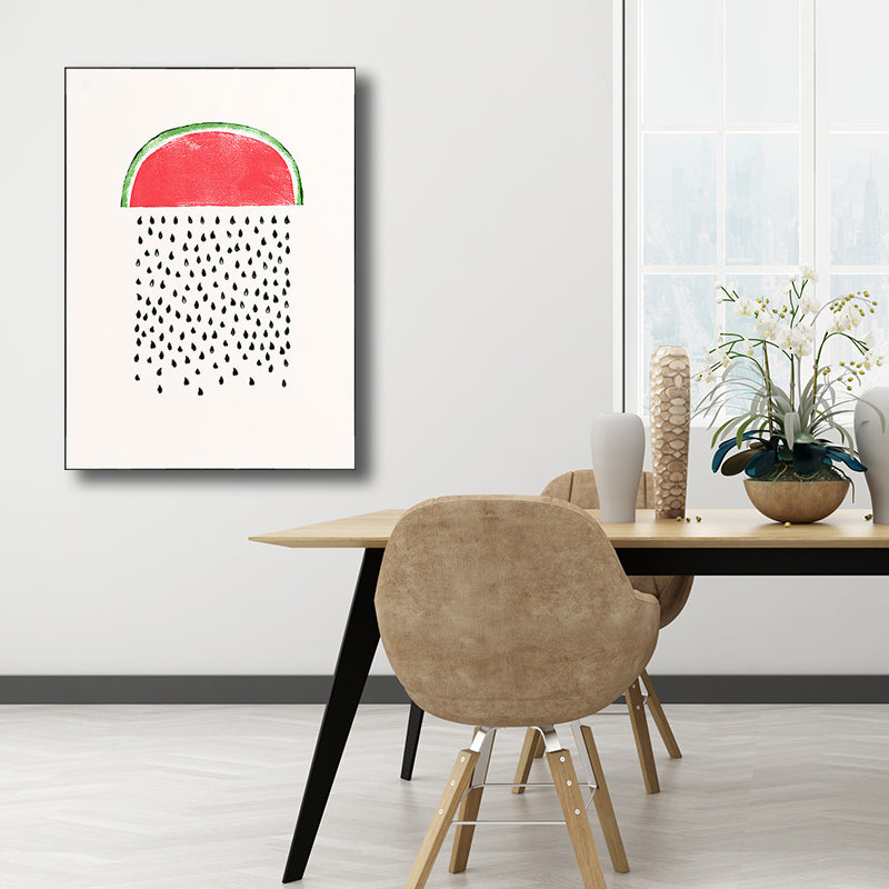 Brehn | Pink Wassermelonenmuster Leinwand Texturiertes Wandkunst Druck für Schlafzimmer, Verschiedene Größen