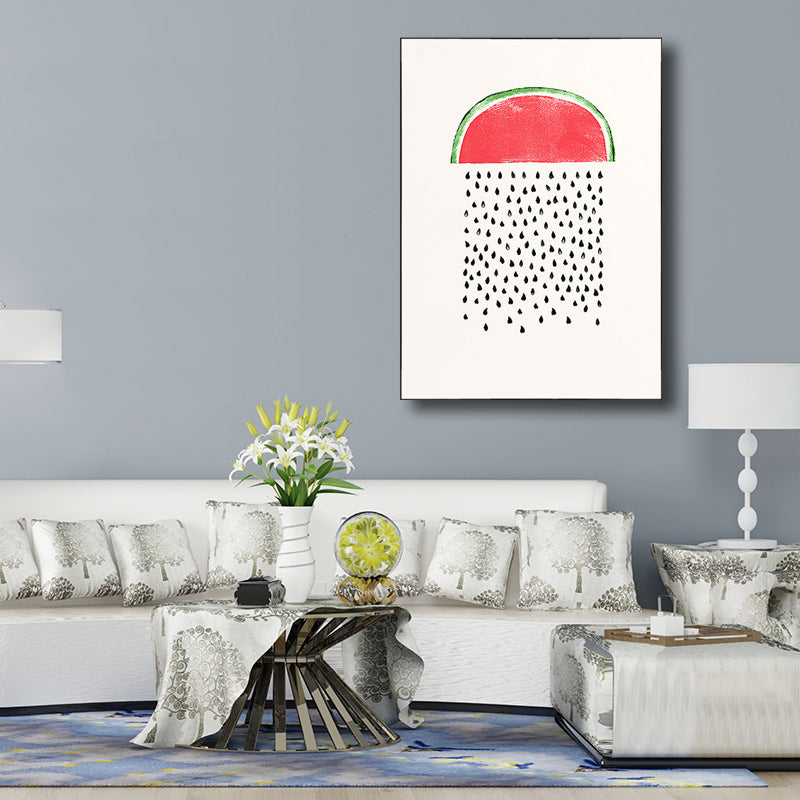 Brehn | Pink Wassermelonenmuster Leinwand Texturiertes Wandkunst Druck für Schlafzimmer, Verschiedene Größen