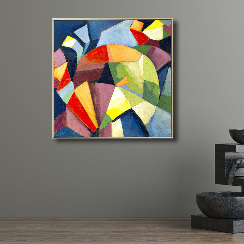Brehn | Texturiertes geometrisches Kunstdruck-Leinwand Ländliche quadratische Malerei in Pastellfarbe für das Wohnzimmer