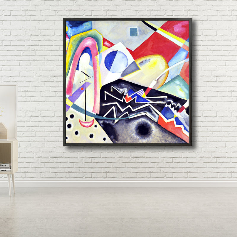 Brehn | Texturiertes geometrisches Kunstdruck-Leinwand Ländliche quadratische Malerei in Pastellfarbe für das Wohnzimmer