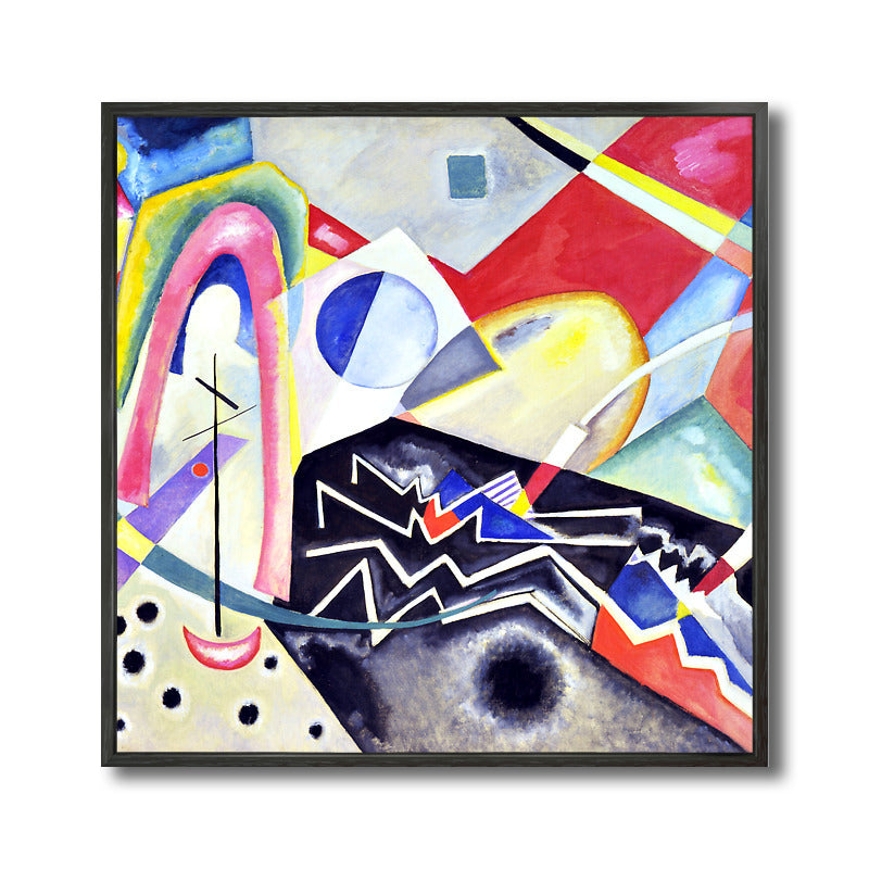 Brehn | Texturiertes geometrisches Kunstdruck-Leinwand Ländliche quadratische Malerei in Pastellfarbe für das Wohnzimmer