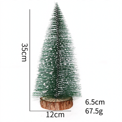 Mini-Weihnachtsbaum mit Holzsockel, beschneit, 10-40cm