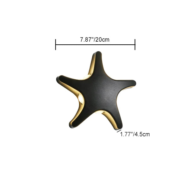Moderne, schlichte LED-Wandleuchte aus Aluminium im Seestern-Design, wasserdicht, für die Terrasse
