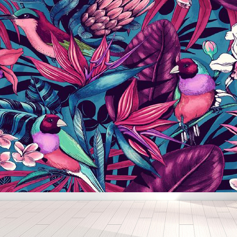 Brehn | Folie Wand Decal Tropisch Sierlijk Meisjes Slaapkamer Wand Bekleding, Personaliseer