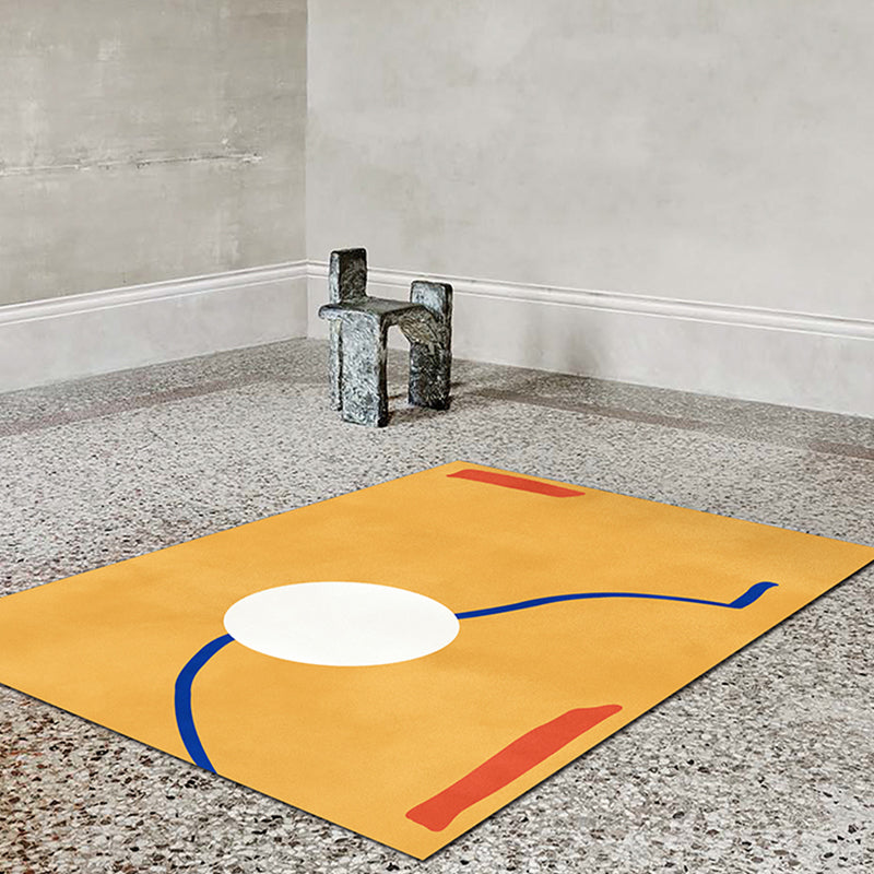 Brehn | Bijzondere Abstract Tapijt Roze en Geel Polyester Tapijt Antislip Achterkant Huisdier Vriendelijk gebied Tapijt voor Woonkamer