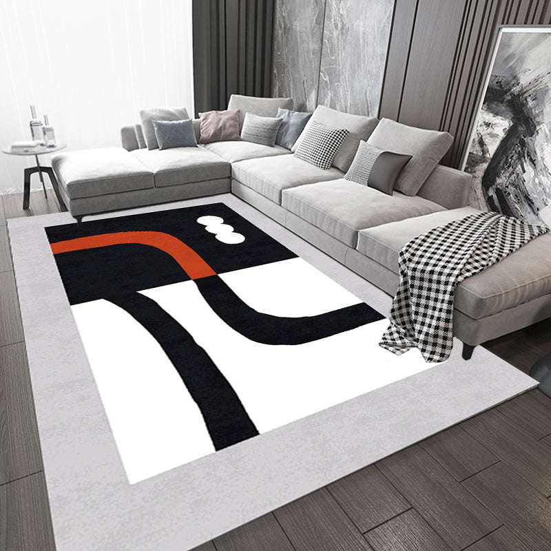 Brehn | Stijlvol Minimalistisch Tapijt Zwart en Wit Abstract Tapijt Huisdiervriendelijk Antislip Achtergrond Vloerkleed voor Woonkamer