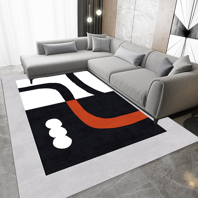 Brehn | Stijlvol Minimalistisch Tapijt Zwart en Wit Abstract Tapijt Huisdiervriendelijk Antislip Achtergrond Vloerkleed voor Woonkamer