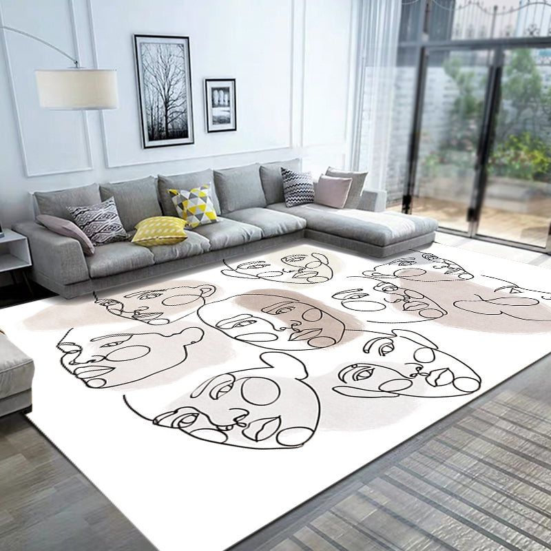 Brehn | Stijlvol Multicolor Hedendaags Tapijt Polyester Figuurpatroon Tapijt Antislip Ondergrond Huisdier Vriendelijk Gebiedtapijt voor Woonkamer