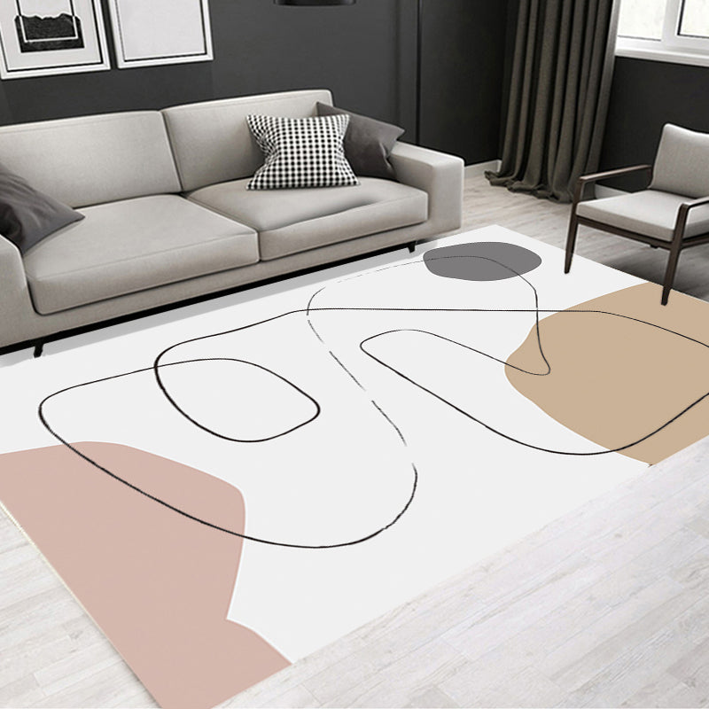 Brehn | Stijlvol Multicolor Hedendaags Tapijt Polyester Figuurpatroon Tapijt Antislip Ondergrond Huisdier Vriendelijk Gebiedtapijt voor Woonkamer