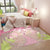 Brehn | Roze en blauwe kids tapijt Polyester Bos en stad patroon tapijt Dier vriendelijk Wasbaar Antislip achterkant vloerkleed voor decoratie