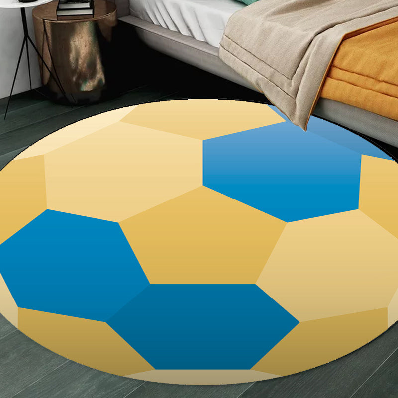 Brehn | Stijlvolle Sportmotief tapijt Oranje Multikleurig Kinder tapijt Polyester Huisdiervriendelijk Wasbare tapijt voor de kinderkamer
