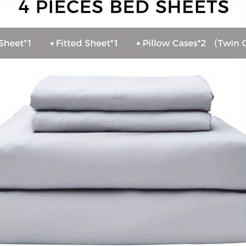 4-teilige weiche kühlende Bettlaken für Queen-Size: 14" tiefes Taschen, Luxus-Hotel-Qualität, schrumpf- und ausbleichbeständig, pflegeleichtes Bettlaken-Set | Brehn
