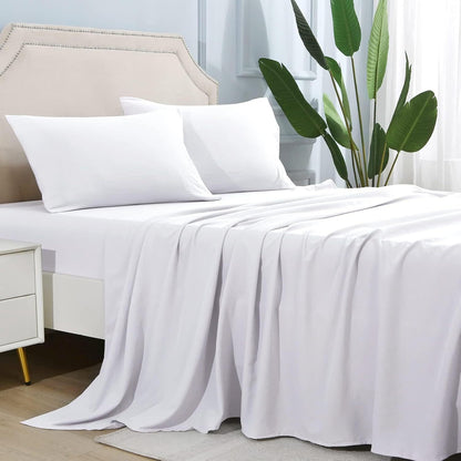 4-teilige weiche kühlende Bettlaken für Queen-Size: 14" tiefes Taschen, Luxus-Hotel-Qualität, schrumpf- und ausbleichbeständig, pflegeleichtes Bettlaken-Set | Brehn