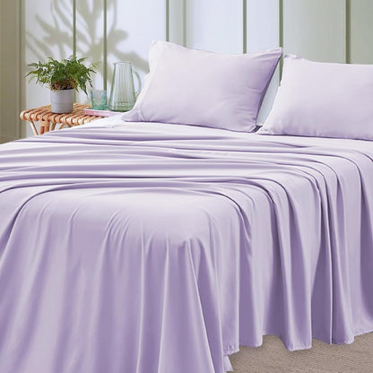 4-teilige weiche kühlende Bettlaken für Queen-Size: 14" tiefes Taschen, Luxus-Hotel-Qualität, schrumpf- und ausbleichbeständig, pflegeleichtes Bettlaken-Set | Brehn