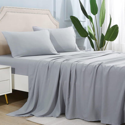 4-teilige weiche kühlende Bettlaken für Queen-Size: 14" tiefes Taschen, Luxus-Hotel-Qualität, schrumpf- und ausbleichbeständig, pflegeleichtes Bettlaken-Set | Brehn