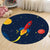 Brehn | Dunkelblauer Kinderteppich Polyester Raumschiff und Stern Muster Teppich Haustierfreundlich Waschbar Rutschfeste Rückseite Teppich zur Dekoration