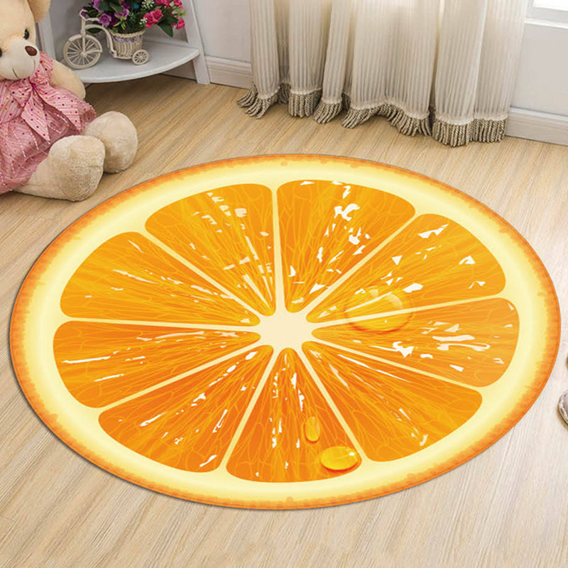 Brehn | Kinderen Fruitpatroon Tapijt Geel en Groen Polyester Tapijt Wasbaar Diervriendelijk Antislip Gebied Tapijt voor Kinderkamer