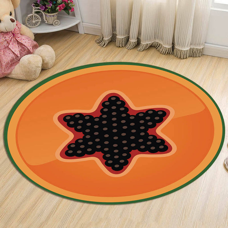 Brehn | Kinderen Fruitpatroon Tapijt Geel en Groen Polyester Tapijt Wasbaar Diervriendelijk Antislip Gebied Tapijt voor Kinderkamer