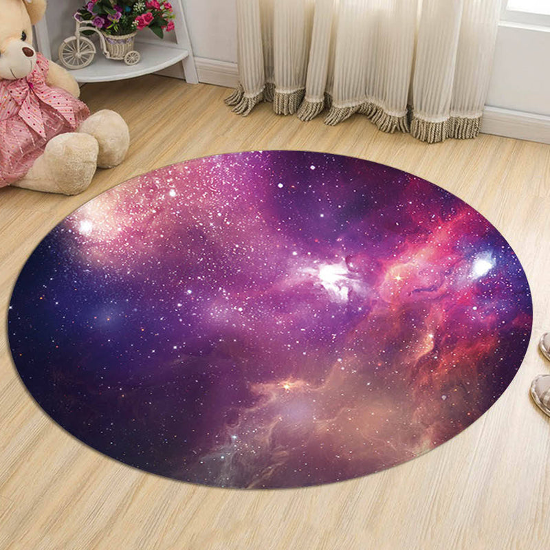 Brehn | Nordic Galaxy Muster Teppich Schwarz und Blau Kinder Teppich Polyester Tierfreundlich Waschbar Teppich für Kinderzimmer