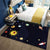 Brehn | Stylish Outer Space pattern rug blue and black children's rug polyester washable pet-friendly anti-slip rug for children's room