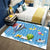 Brehn | Zwart en Blauw Kids Tapijt Polyester Ruimte en Strand Patroon Tapijt Huisdier Vriendelijk Wasbaar Antislip Ondersteuning Vloerkleed voor Decoratie