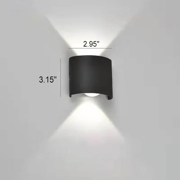 Moderne Outdoor Bogenauf- und Abwärtsstrahler LED Außen wasserdichte Wandleuchte | Brehn