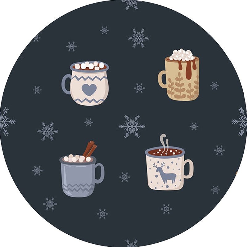 Brehn | Kids Kaffee Muster Teppich Schwarz Polyester Teppich Waschbar Haustierfreundlicher Rutschfester Teppich für das Kinderzimmer