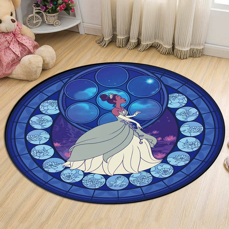 Brehn | Kinder Cartoon Prinzessin Muster Teppich Mehrfarbig Polyester Teppich Waschbar Tierfreundlich Rutschfester Bereichsteppich für Kinderzimmer