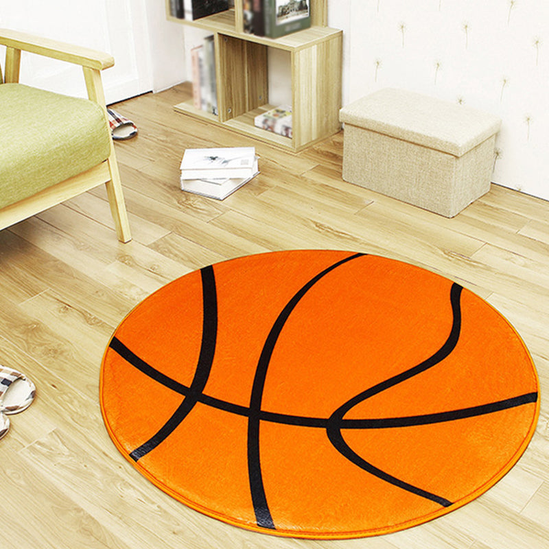 Brehn | Wit en Rood Kinder Tapijt Polyester Basketbal en Voetbal Patroon Tapijt Hondenvriendelijk Wasbaar Antislip Onderzijde Tapijt voor Decoratie