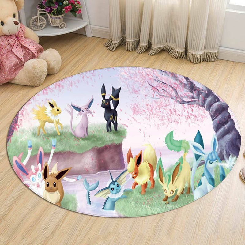 Brehn | Kinder Cartoon Charakter Muster Teppich Multicolor Polyester Teppich Waschbar Haustierfreundlich Rutschfester Bereichsteppich für das Kinderzimmer