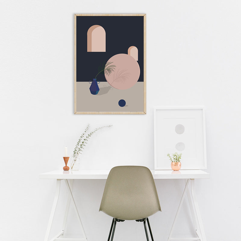Brehn | Töpferei und Geometrie Wanddekor in Pastellfarbe Nordic Style Leinwand für Wohnzimmer