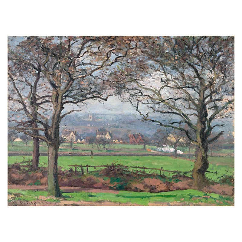 Brehn | Leinwand Texturiertes Kunstdruck Impressionismus Schlichte Dorf Landschaft Gemälde, Mehrere Größen
