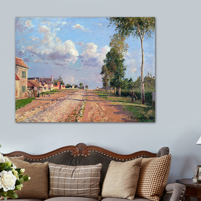 Brehn | Leinwand Texturiertes Kunstdruck Impressionismus Schlichte Dorf Landschaft Gemälde, Mehrere Größen