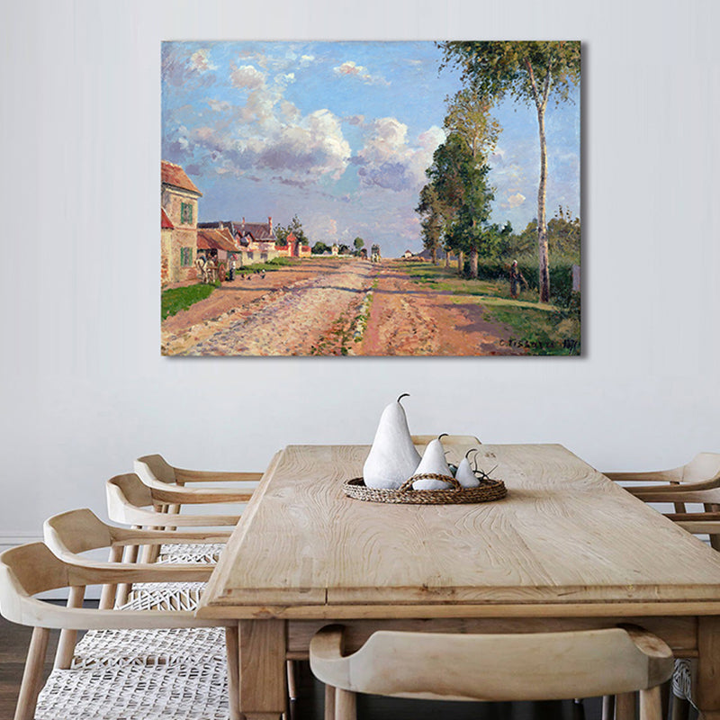 Brehn | Leinwand Texturiertes Kunstdruck Impressionismus Schlichte Dorf Landschaft Gemälde, Mehrere Größen